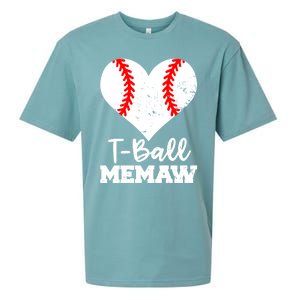 Tgiftball Memaw Heart Funny Tee Ball Memaw Gift Sueded Cloud Jersey T-Shirt