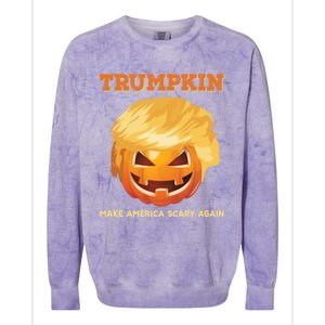 Trumpkin Make Halloween Great Again President Trump Pumpkin Great Gift Colorblast Crewneck Sweatshirt