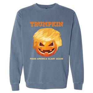 Trumpkin Make Halloween Great Again President Trump Pumpkin Great Gift Garment-Dyed Sweatshirt