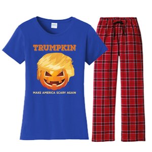 Trumpkin Make Halloween Great Again President Trump Pumpkin Great Gift Women's Flannel Pajama Set