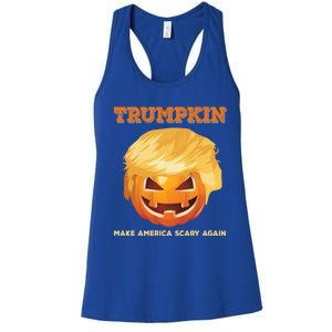 Trumpkin Make Halloween Great Again President Trump Pumpkin Great Gift Women's Racerback Tank