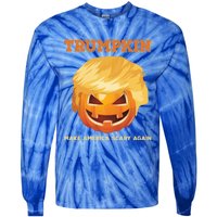 Trumpkin Make Halloween Great Again President Trump Pumpkin Great Gift Tie-Dye Long Sleeve Shirt