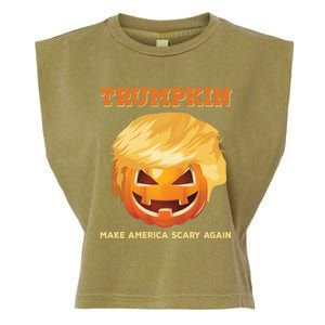 Trumpkin Make Halloween Great Again President Trump Pumpkin Great Gift Garment-Dyed Women's Muscle Tee