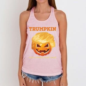 Trumpkin Make Halloween Great Again President Trump Pumpkin Great Gift Women's Knotted Racerback Tank