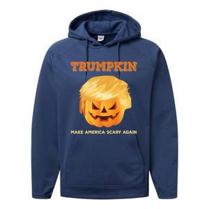 Trumpkin Make Halloween Great Again President Trump Pumpkin Meaningful Gift Performance Fleece Hoodie