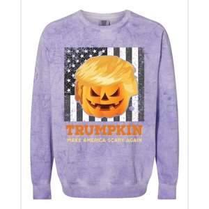 Trumpkin Make Halloween Great Again President Trump Pumpkin Gift Colorblast Crewneck Sweatshirt