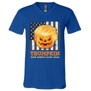 Trumpkin Make Halloween Great Again President Trump Pumpkin Gift V-Neck T-Shirt