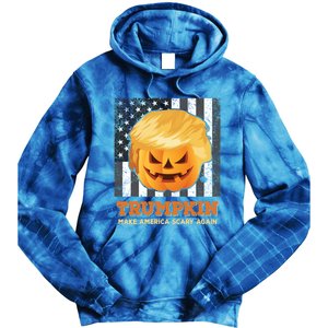 Trumpkin Make Halloween Great Again President Trump Pumpkin Gift Tie Dye Hoodie