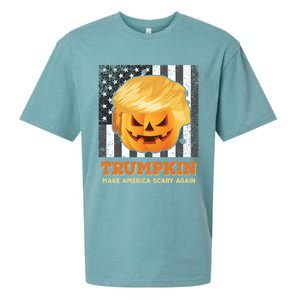 Trumpkin Make Halloween Great Again President Trump Pumpkin Gift Sueded Cloud Jersey T-Shirt