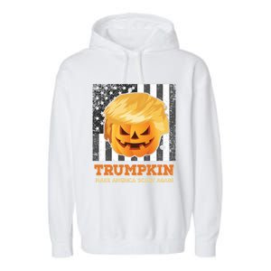 Trumpkin Make Halloween Great Again President Trump Pumpkin Gift Garment-Dyed Fleece Hoodie