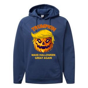 Trumpkin Make Halloween Great Again Gift Performance Fleece Hoodie