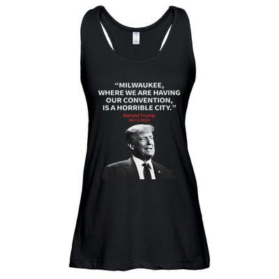 Trump Milwaukee Horrible City President Trump Sarcastic Ladies Essential Flowy Tank