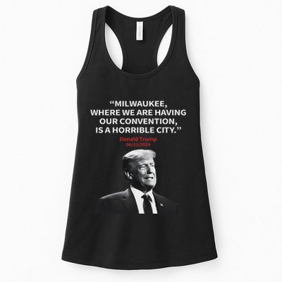 Trump Milwaukee Horrible City President Trump Sarcastic Womens Tank Top