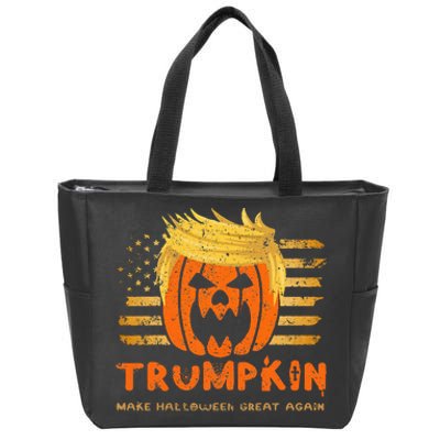 Trumpkin Make Halloween Great Again Funny Trump 2024 Zip Tote Bag