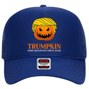 Trumpkin Make Halloween Great Again Cool Gift High Crown Mesh Back Trucker Hat