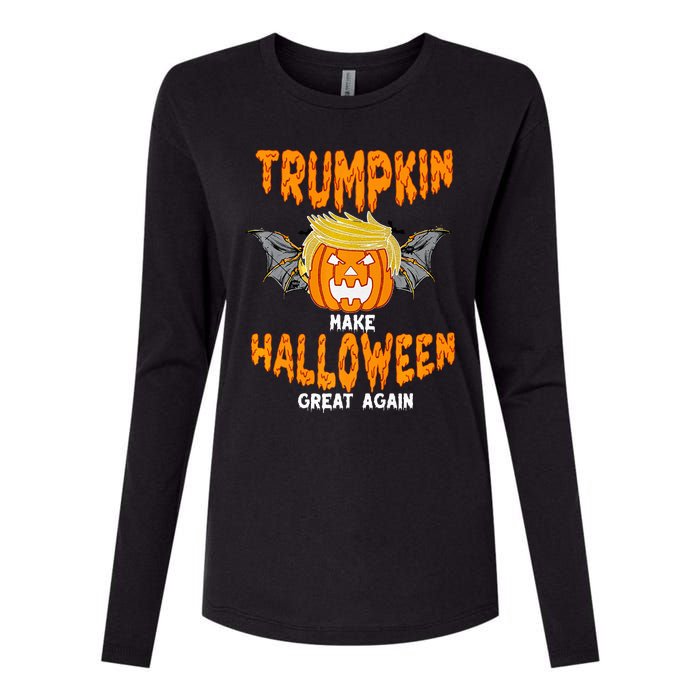 Trumpkin Make Halloween Great Again Funny Trump Halloween Ar Premium Womens Cotton Relaxed Long Sleeve T-Shirt