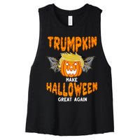 Trumpkin Make Halloween Great Again Funny Trump Halloween Ar Premium Women's Racerback Cropped Tank