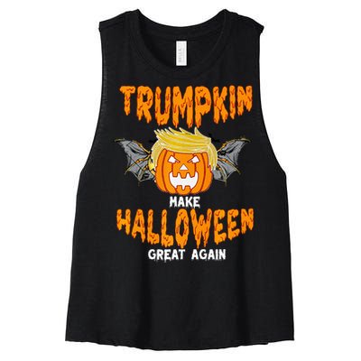 Trumpkin Make Halloween Great Again Funny Trump Halloween Ar Premium Women's Racerback Cropped Tank