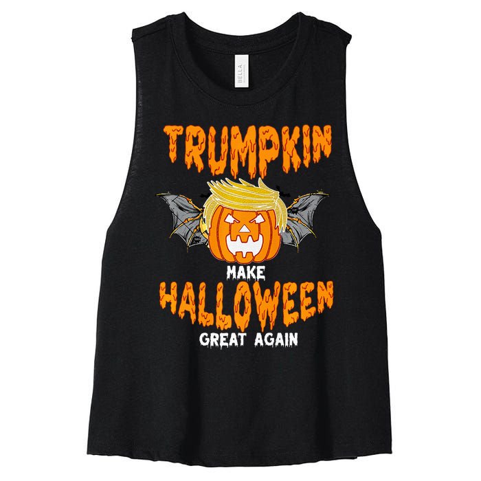 Trumpkin Make Halloween Great Again Funny Trump Halloween Ar Premium Women's Racerback Cropped Tank