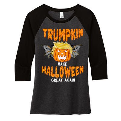 Trumpkin Make Halloween Great Again Funny Trump Halloween Ar Premium Women's Tri-Blend 3/4-Sleeve Raglan Shirt