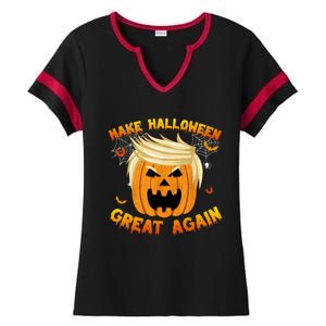 Trumpkin Make Halloween Great Again Trump Pumpkin Halloween Gift Ladies Halftime Notch Neck Tee