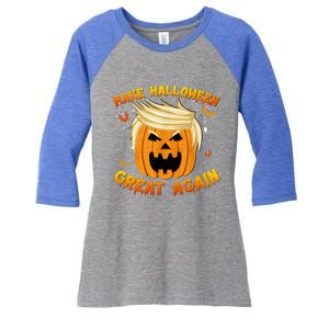 Trumpkin Make Halloween Great Again Trump Pumpkin Halloween Gift Women's Tri-Blend 3/4-Sleeve Raglan Shirt