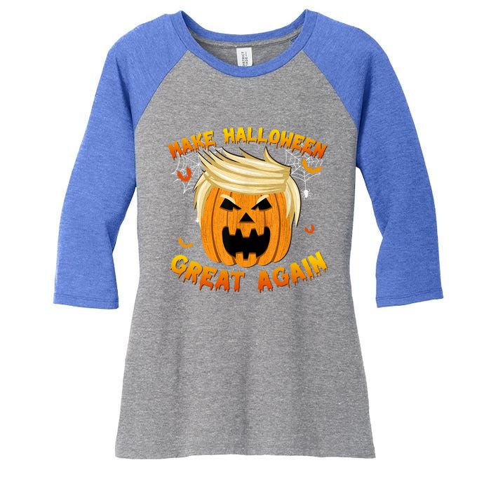 Trumpkin Make Halloween Great Again Trump Pumpkin Halloween Gift Women's Tri-Blend 3/4-Sleeve Raglan Shirt