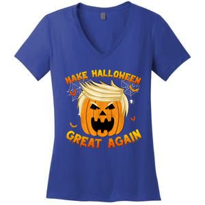 Trumpkin Make Halloween Great Again Trump Pumpkin Halloween Gift Women's V-Neck T-Shirt