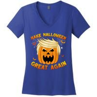 Trumpkin Make Halloween Great Again Trump Pumpkin Halloween Gift Women's V-Neck T-Shirt