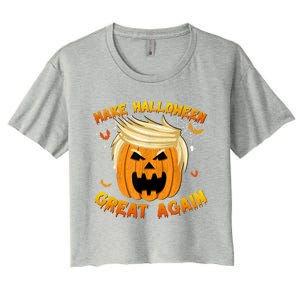 Trumpkin Make Halloween Great Again Trump Pumpkin Halloween Gift Women's Crop Top Tee