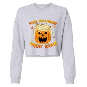 Trumpkin Make Halloween Great Again Trump Pumpkin Halloween Gift Cropped Pullover Crew