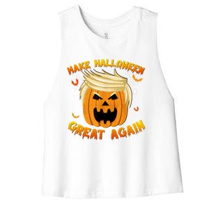 Trumpkin Make Halloween Great Again Trump Pumpkin Halloween Gift Women's Racerback Cropped Tank