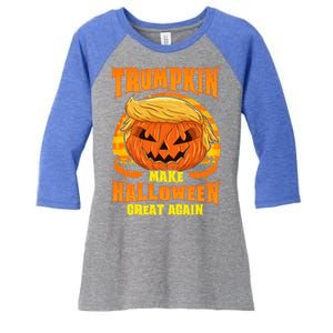 Trumpkin! Make Halloween Great Again! Gift Women's Tri-Blend 3/4-Sleeve Raglan Shirt