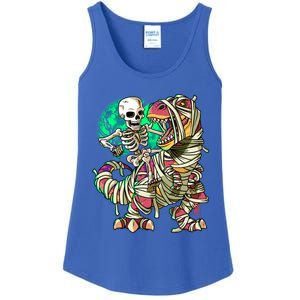 TRex Mummy Halloween Moonlight Skeleton Dinosaur T Rex Gift Ladies Essential Tank