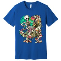 TRex Mummy Halloween Moonlight Skeleton Dinosaur T Rex Gift Premium T-Shirt