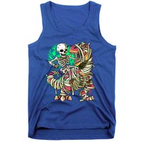 TRex Mummy Halloween Moonlight Skeleton Dinosaur T Rex Gift Tank Top