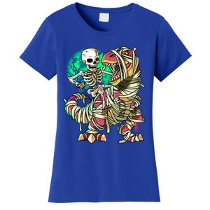 TRex Mummy Halloween Moonlight Skeleton Dinosaur T Rex Gift Women's T-Shirt