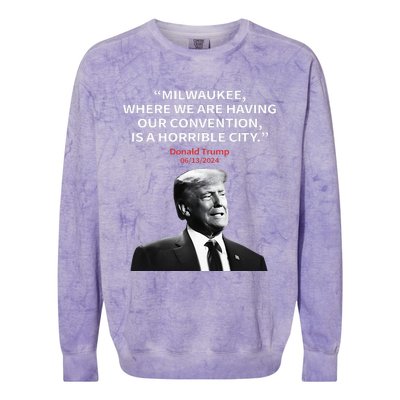 Trump Milwaukee Horrible City President Trump Colorblast Crewneck Sweatshirt