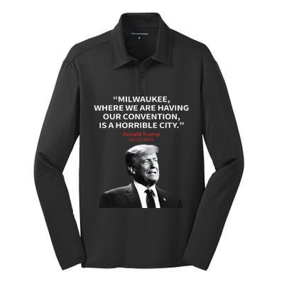 Trump Milwaukee Horrible City President Trump Silk Touch Performance Long Sleeve Polo