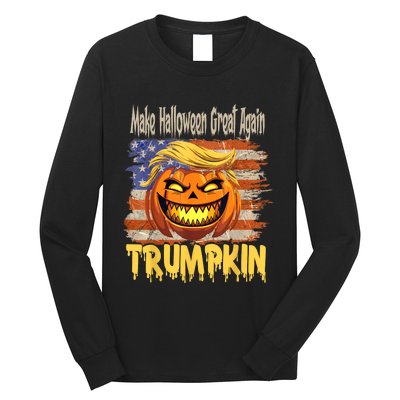 Trumpkin Make Halloween Great Again Flag Usa American Long Sleeve Shirt