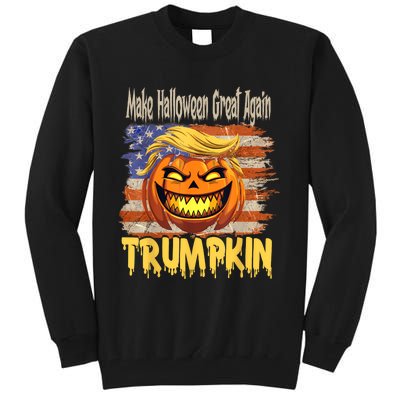 Trumpkin Make Halloween Great Again Flag Usa American Tall Sweatshirt