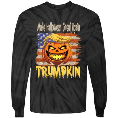 Trumpkin Make Halloween Great Again Flag Usa American Tie-Dye Long Sleeve Shirt