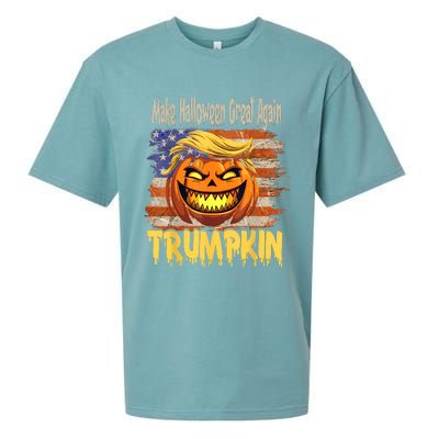 Trumpkin Make Halloween Great Again Flag Usa American Sueded Cloud Jersey T-Shirt