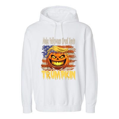 Trumpkin Make Halloween Great Again Flag Usa American Garment-Dyed Fleece Hoodie