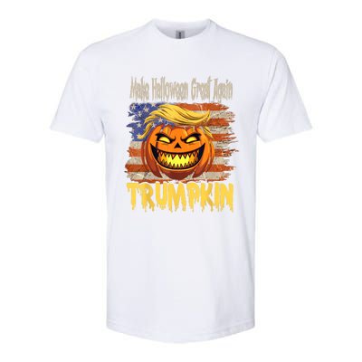 Trumpkin Make Halloween Great Again Flag Usa American Softstyle CVC T-Shirt