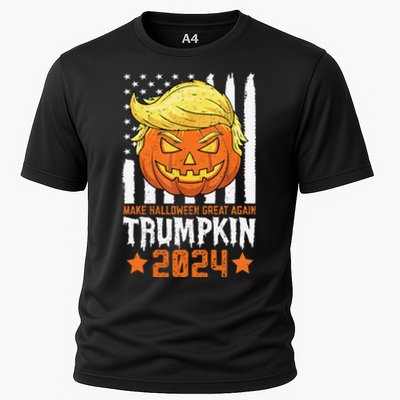 Trumpkin Make Halloween Great Again Flag Pumpkin Trump 2024 Cooling Performance Crew T-Shirt