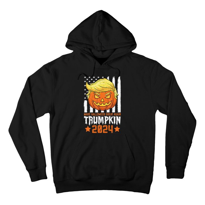 Trumpkin Make Halloween Great Again Flag Pumpkin Trump 2024 Hoodie