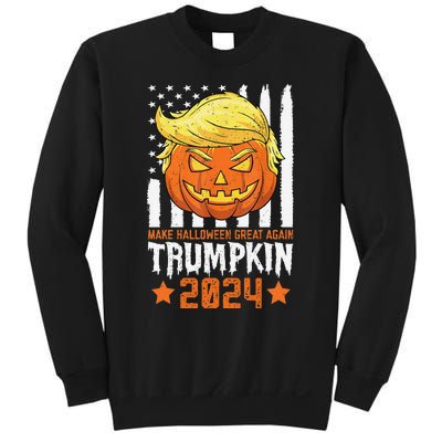 Trumpkin Make Halloween Great Again Flag Pumpkin Trump 2024 Sweatshirt