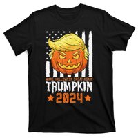 Trumpkin Make Halloween Great Again Flag Pumpkin Trump 2024 T-Shirt