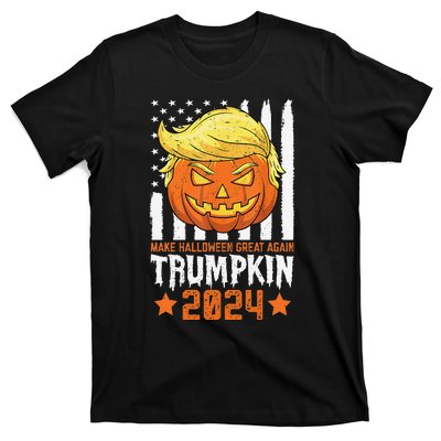 Trumpkin Make Halloween Great Again Flag Pumpkin Trump 2024 T-Shirt